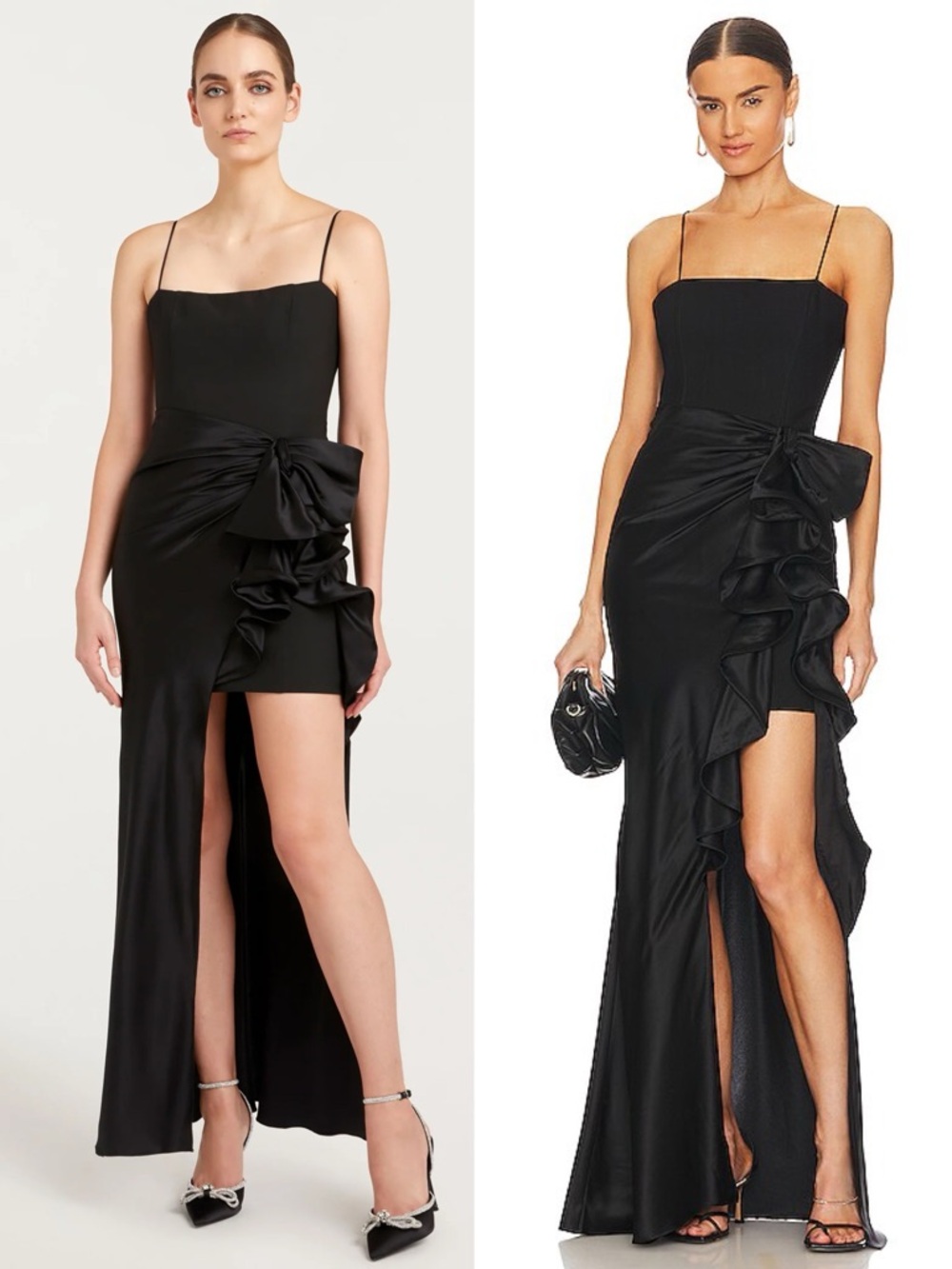 Cinq a Sept Drina Gown Sleeveless Draped Dress Silk Skirt Overlay Black